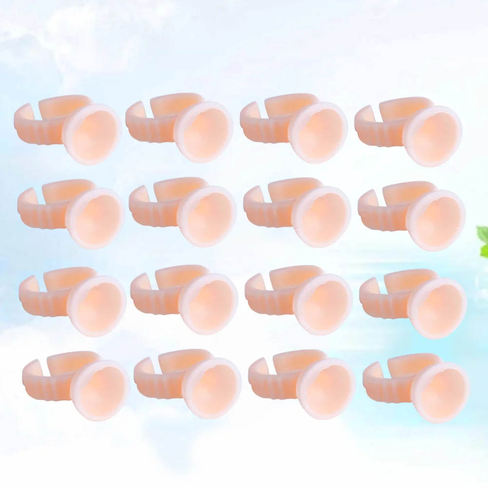 

100Pcs Clear Silicone Ink Ring Professional Pigment Container for Eyelash Makeup Tool Quick Application Disposable Eyebrow