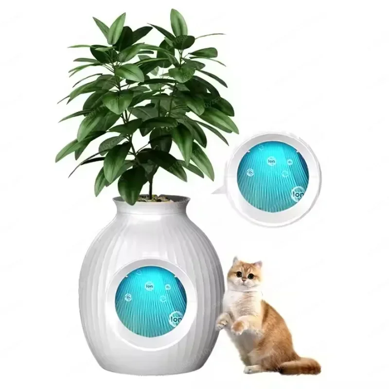 Special Smart Plant Litter Box with Odor Control & Sterilization System Hidden Cat Litter Box Plant for Big Cats Cat Litter Box