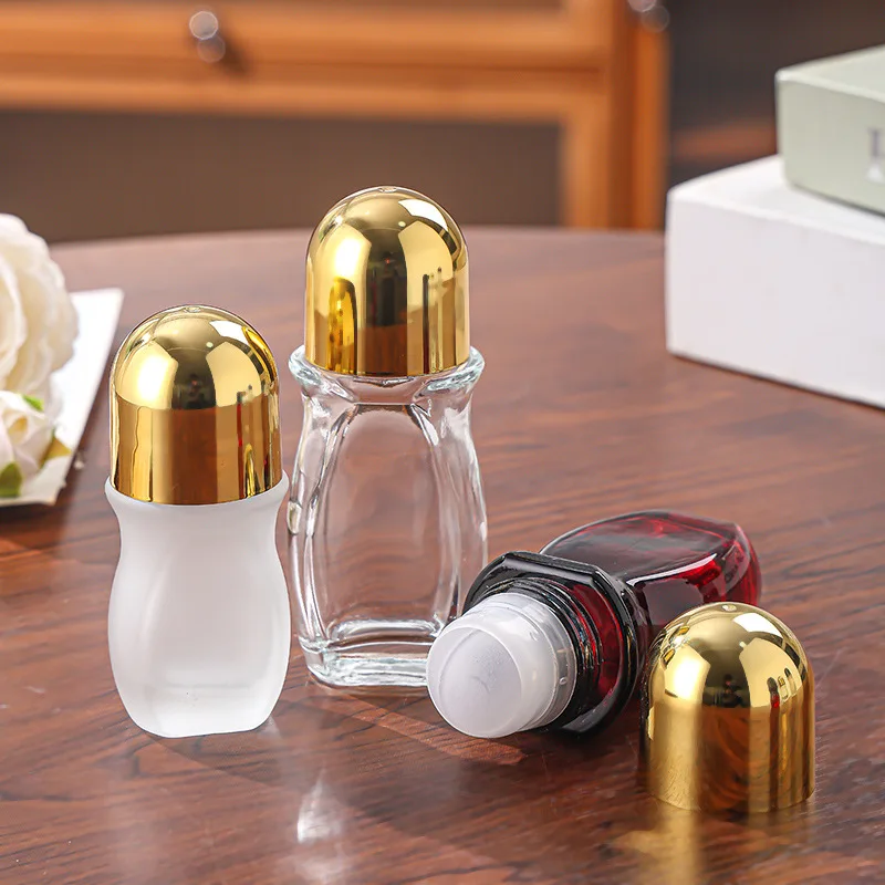30ml grande garrafa de rolo vazio para óleos essenciais brilho labial e desodorante garrafa de vidro recarregável bolas de rolo para viagens mulheres