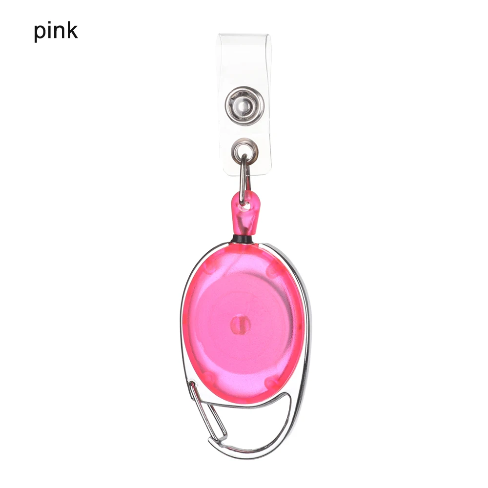 1pc Office Supplies Unisex Anti-Lost Clip ID Name Card Stationery Key Ring Badge Holder Lanyards Retractable