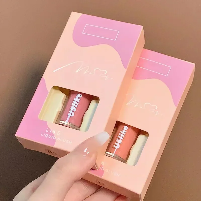 Liquid Blush ติดทนนานกันน้ํา Sweatproof Non-Fade Natural Color Blusher On Face Make Up