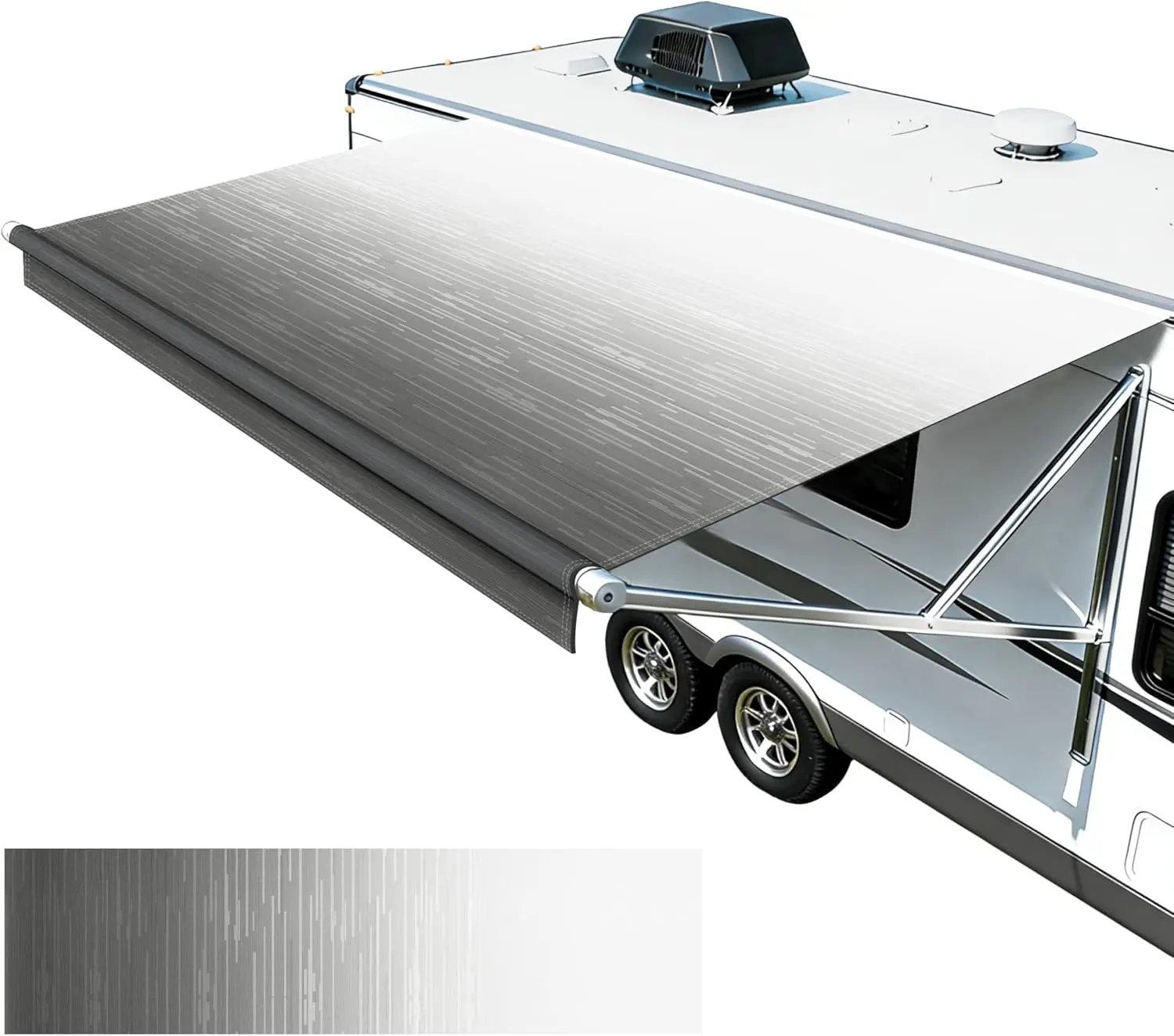 

RV, Camper, Trailer, Motorhome Awnings - Grey Fade 15'2'' Heavy Duty Waterproof Vinyl Fabric Replacement