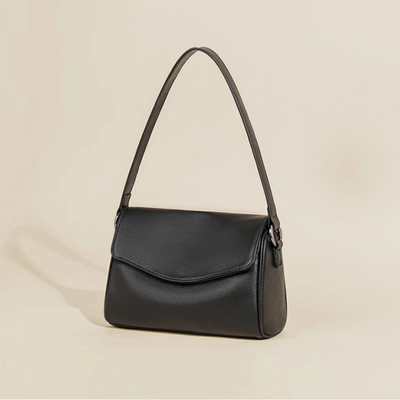 

Female Large Capacity Luxury Office Soft Handbags Women's Cow Genuine Leather Shoulder Bags Ladies Retro Cowhide Crossbody Bag