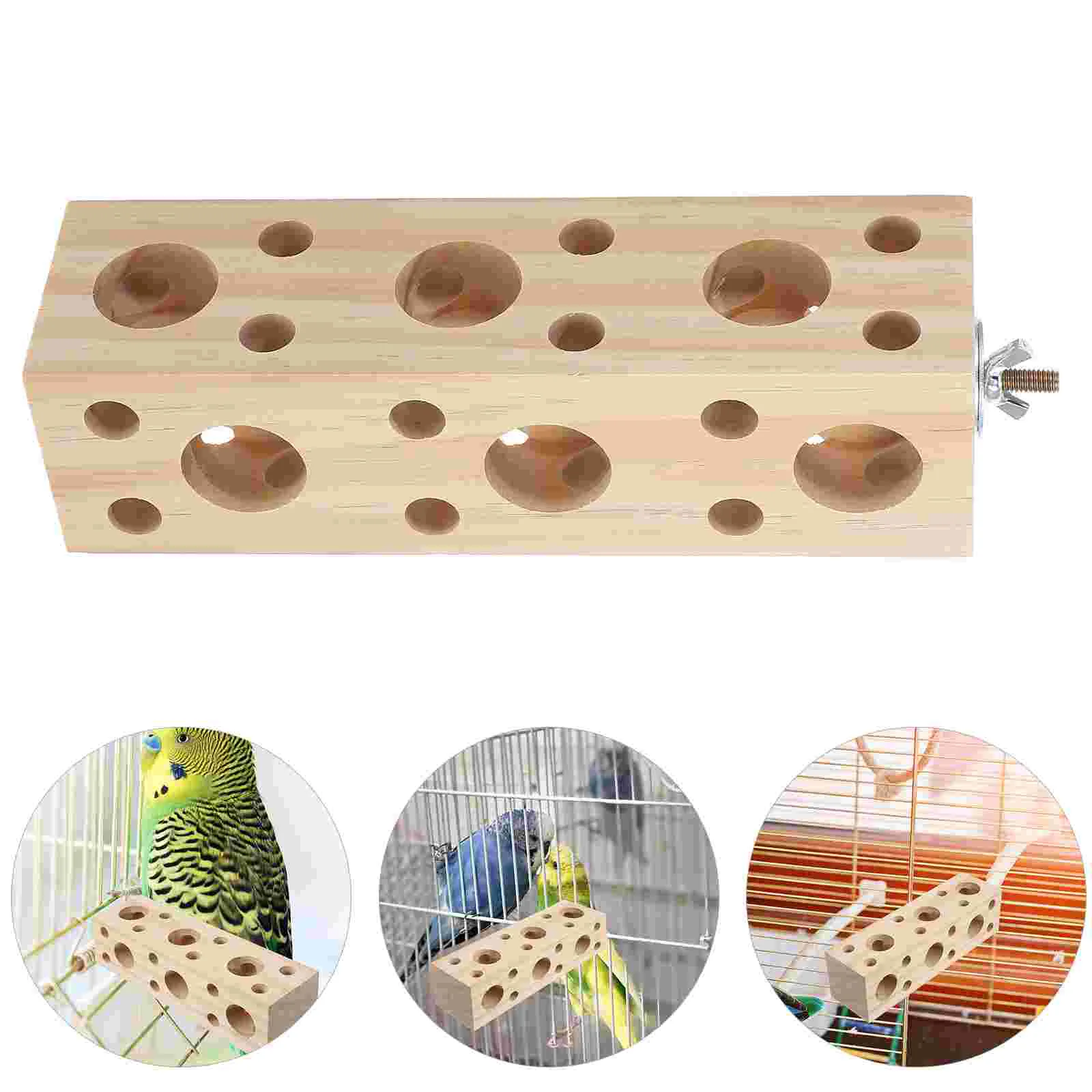 

Parrot Stand Toy Natural Wood Branch Perch Chewing Supply Bird Cage Grinding Platform Wooden Blocks Parakeet Chew Toys Easy