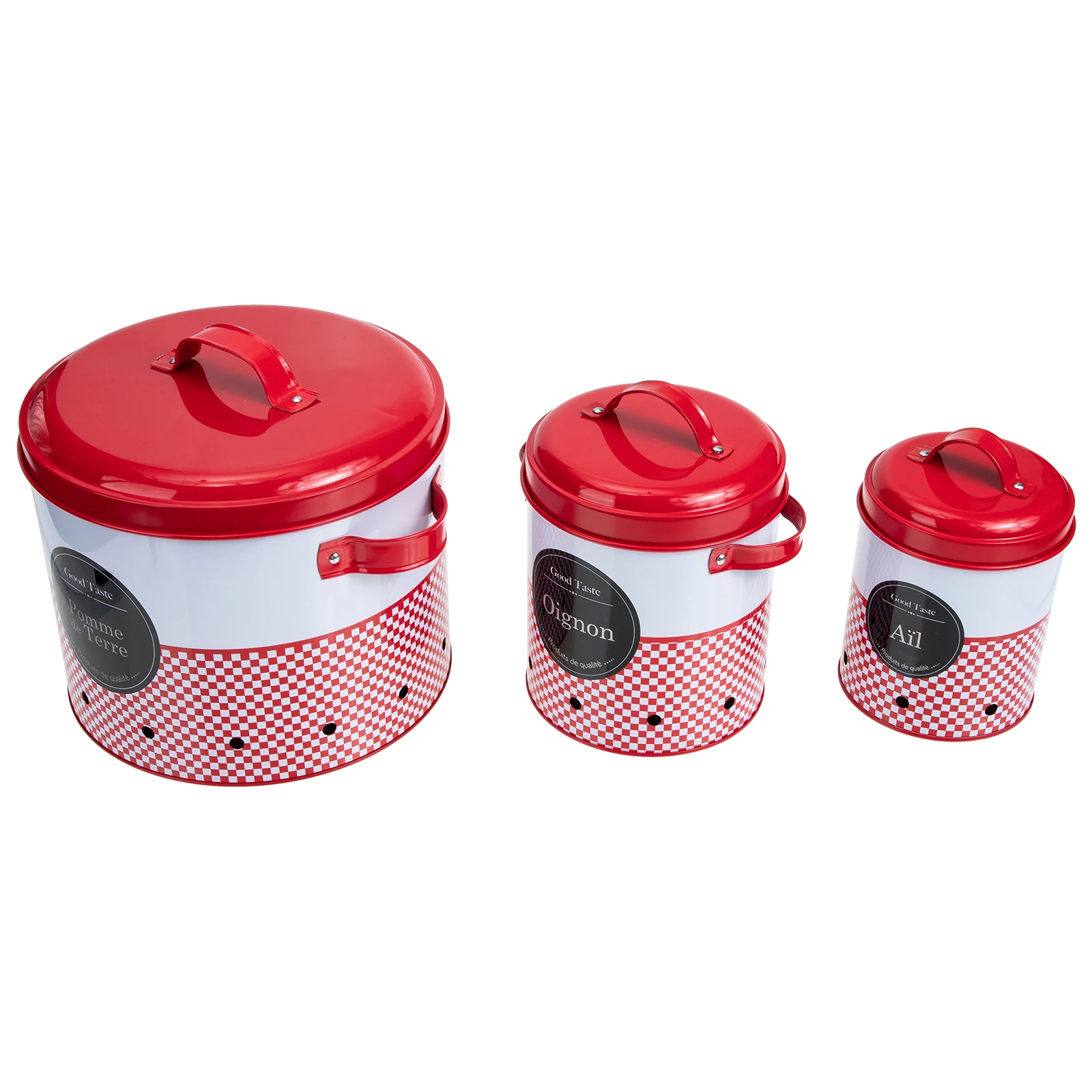 

3 pcs Metal Storage Barrel Premium Stainless Steel Food Container Potato Holder Kitchen Gadget Bucket Rice