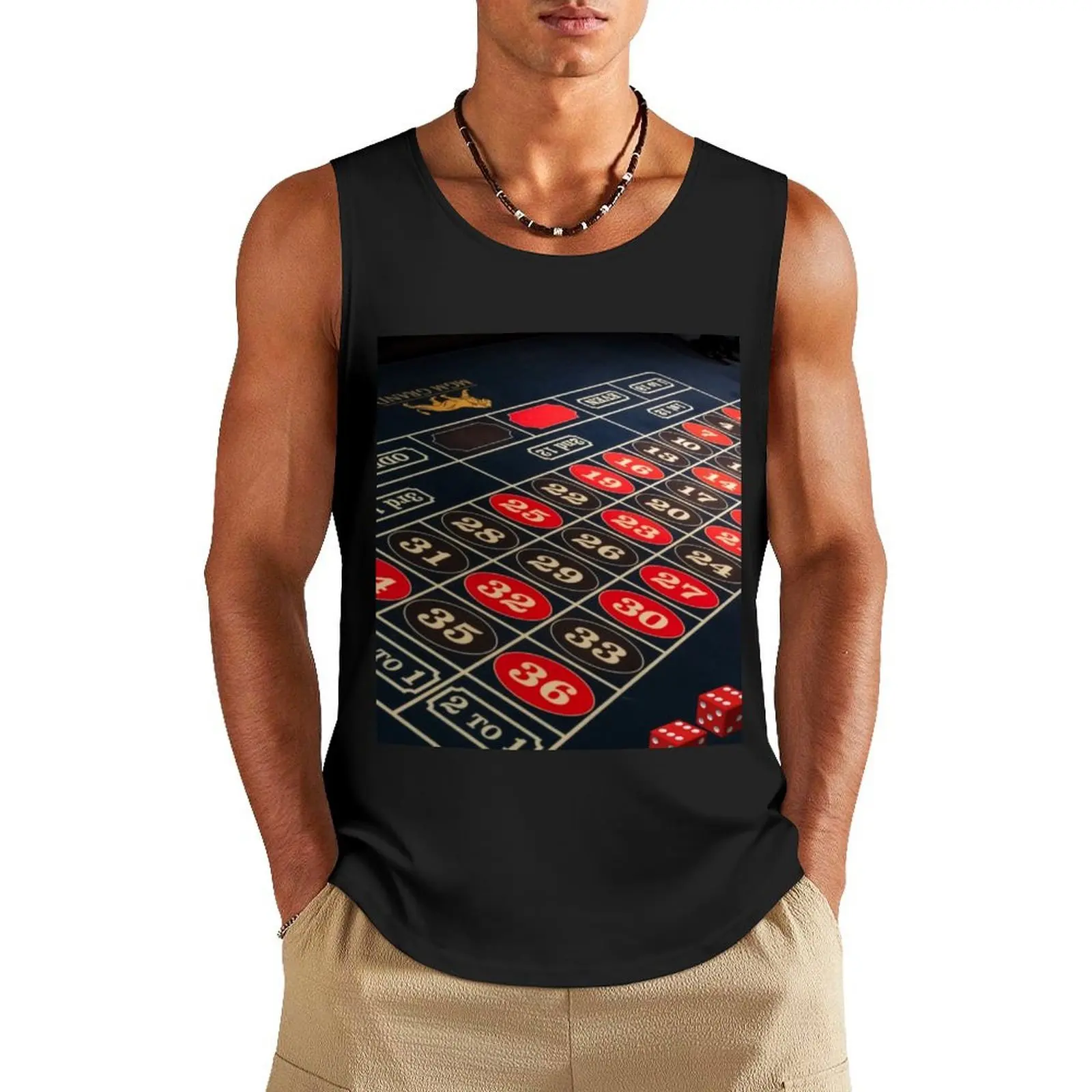 

roulette, gambling,dice,casino Tank Top sleeveless jackets t-shirts for Men's gym sleeveless t-shirt Men's