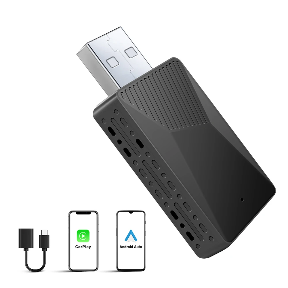 Wired to Wireless 2 in 1 Box CarPlay Android auto Adapter for OEM Car Stereo Plug and Play Smart Link Fast Connect Universal
