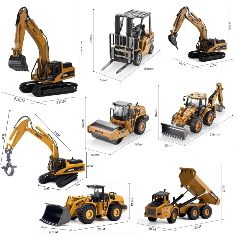 1:50 Excavator Dump Car Crawler Truck Alloy Bulldozer Car Construction Tractor Toy Metal Model Vehicle For Kids Gifts Boy Toys