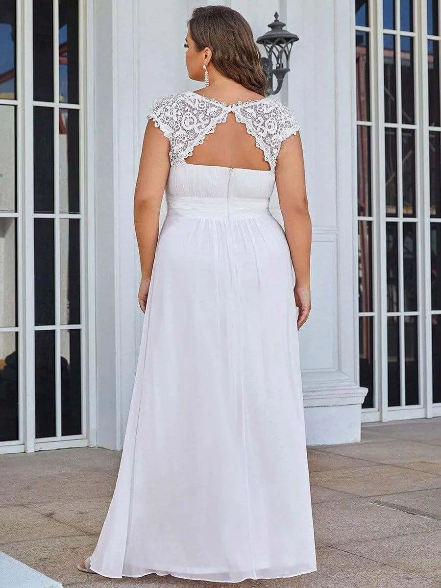 2024 new style plus sizes high neck white ivory soft unique cut-out back custom made bridal gown chiffon lace wedding dresses