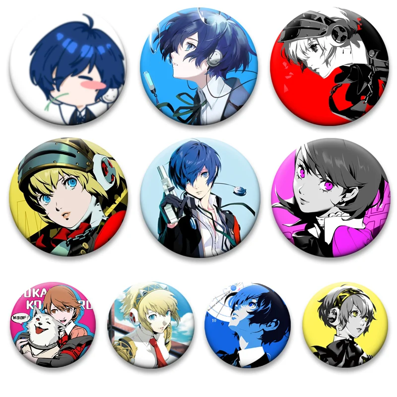 

Round Anime Lapel Pins Exquisite Handmade Brooches Makoto,Yukari,Aigis Cartoon Character Badge for Backpack Accessories Gifts