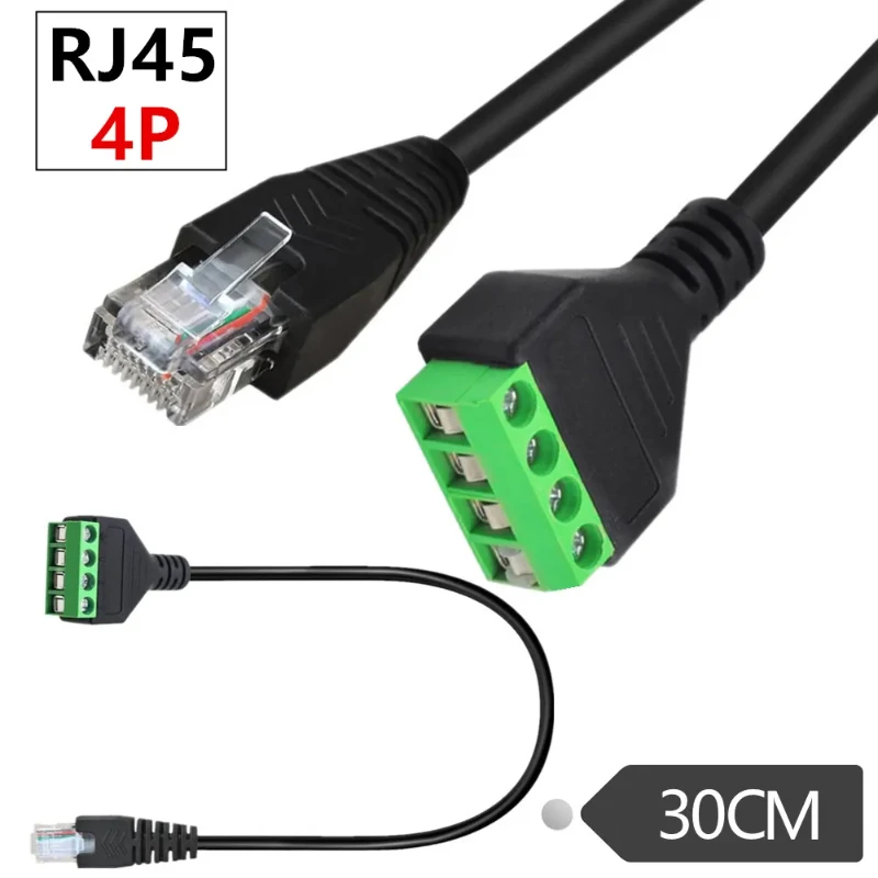 Rj45 8p4c Male к 4p Way Female Болт Винт Щит клеммы разъем адаптера кабель медный сердечник сети 4p Female Адаптерный провод