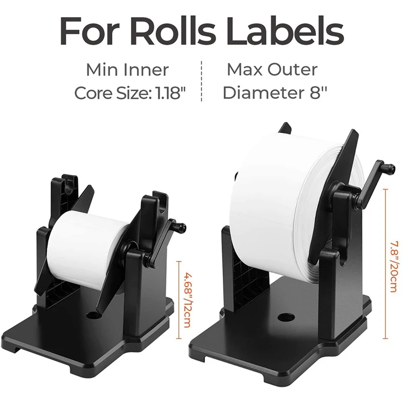 External Rolls Label Holder, 2 In 1 Fanfold Stack Paper Holder For Desktop Thermal Label Printer