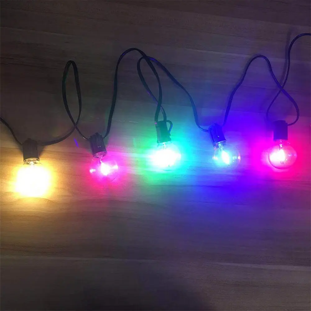 LED Globe Outdoor String Lights Plastic Five Color Bulbs Waterproof Patio Lights for Garden Outside Backyard Porch 220V EU Plug