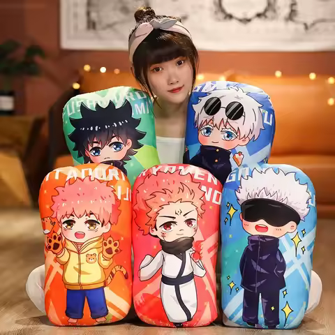 Kawaii Jujutsu Kaisen Pillows Cute Gojo Satoru Dakimakura Anime Plush Stuffed Cushion Yuji Itadori Geto Suguru Throw Pillow