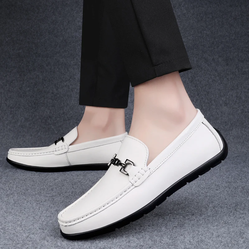 

Мужские туфли из итальянской кожи: новые летние повседневные люксовые лоферы, мокасины для вождения, удобные легкие слипоны, мужские лоферы-таби