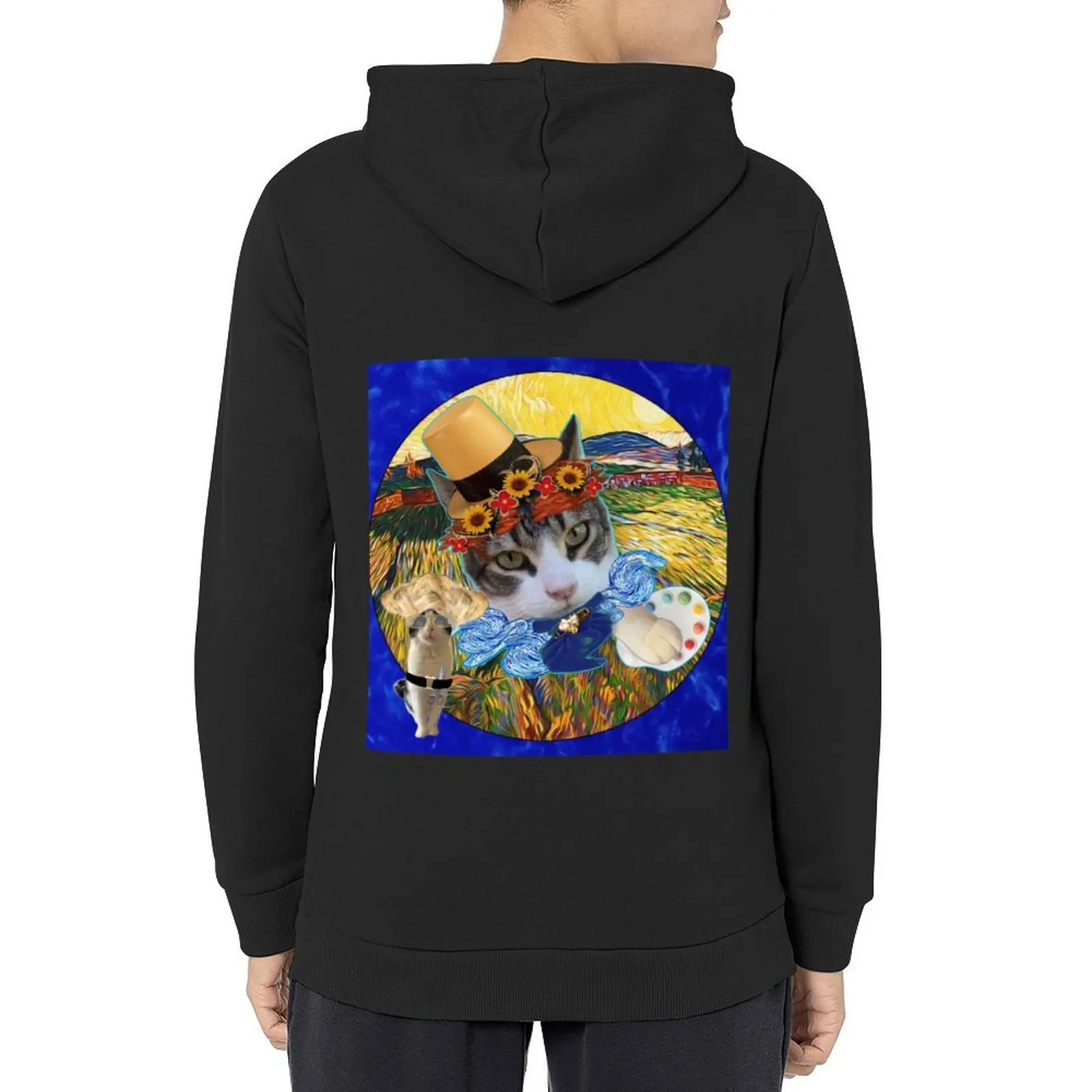 

Yellow circle in blue furdo Hoodie men clothes men's clothes men's autumn clothes korean style big size hoodie