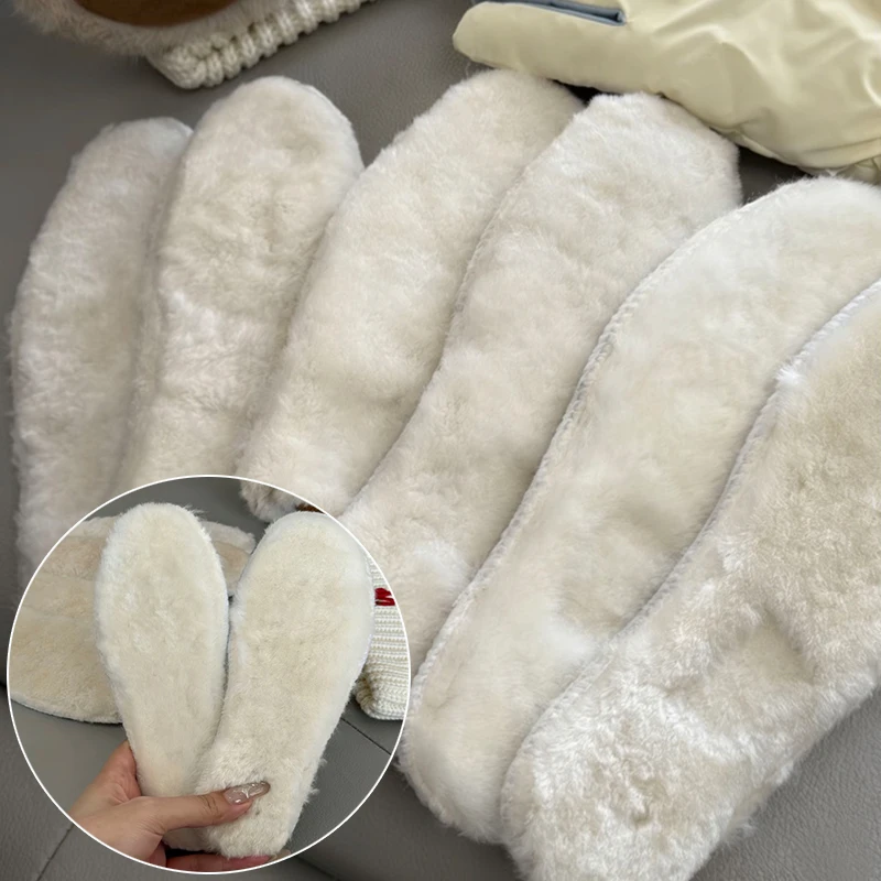 

Утолщенные флисовые стельки для мужчин и женщин, теплые зимние, из кашемира, натурального меха и шерсти, для снегоступов и обуви, унисекс, внутренние стельки