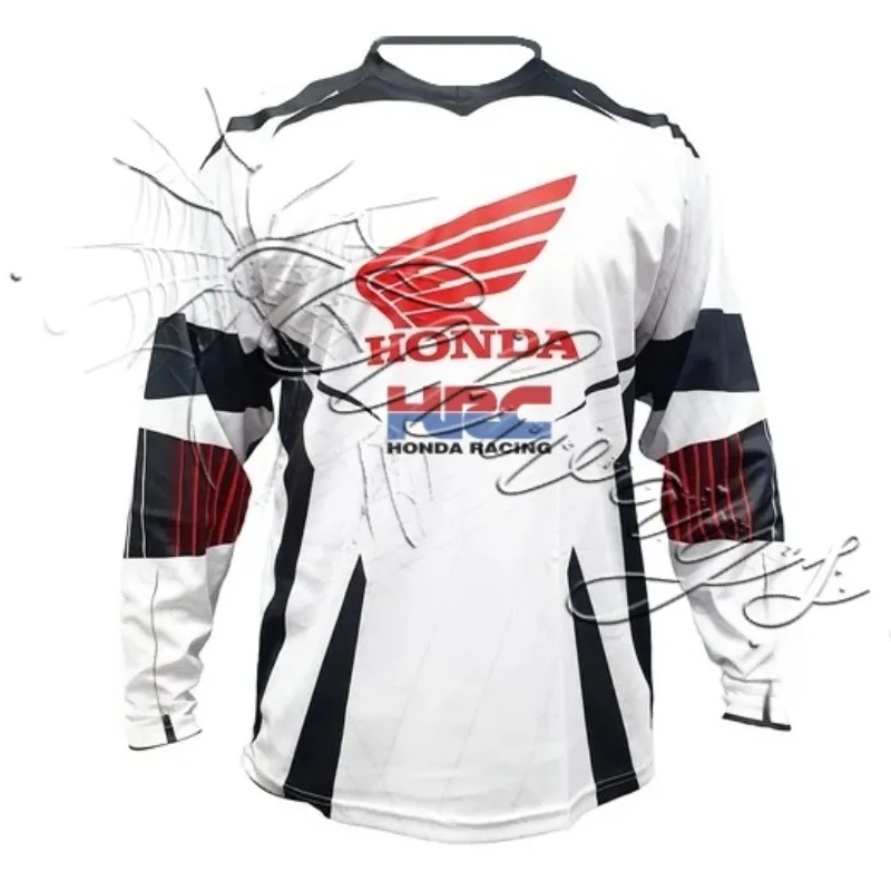 

2026 Fashion Street Honda HRC Racing New Long Sleeve Shirt for Men's Off Road Mountain Bike Enthusiasts Riding Sunscreen T-shirt
