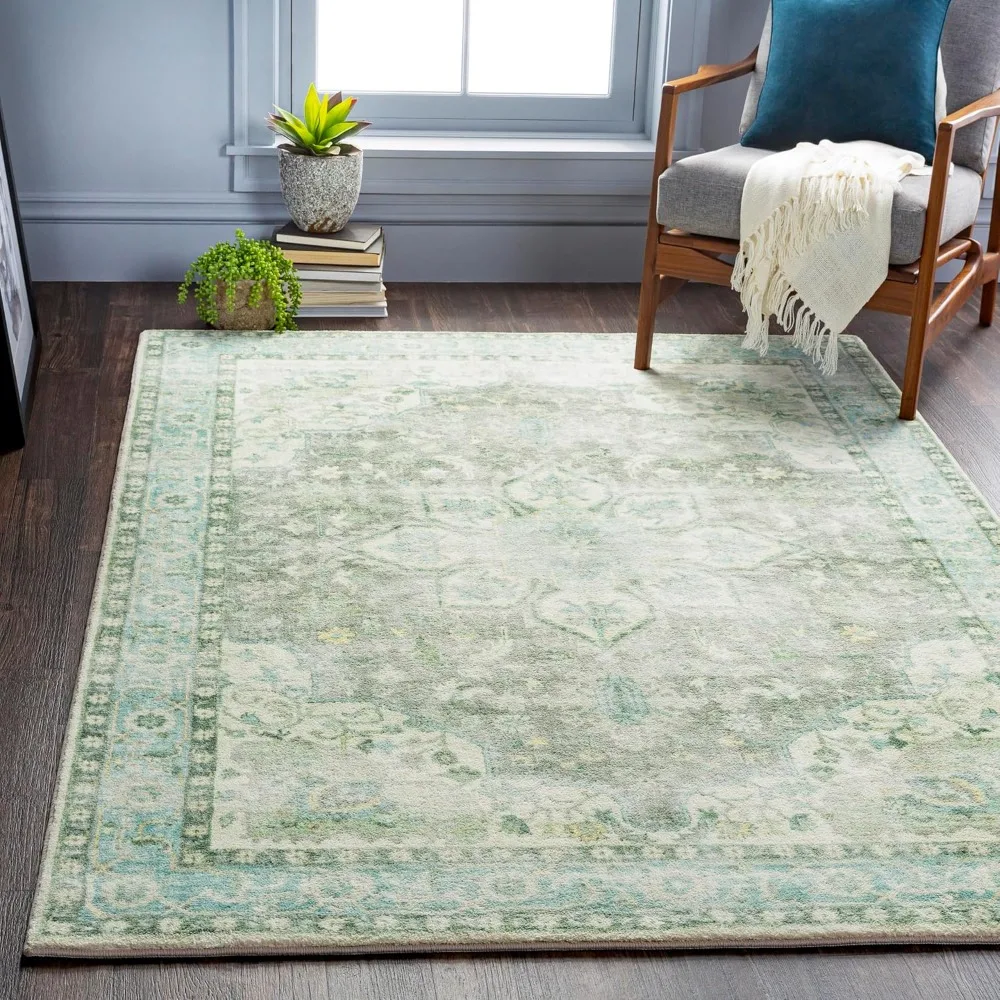 Mark&Day Area Rugs, 8x10 Heiereind Traditional Sage Area Rug, Green Grey Blue Carpet for Living Room, Bedroom or Kitchen (7'6