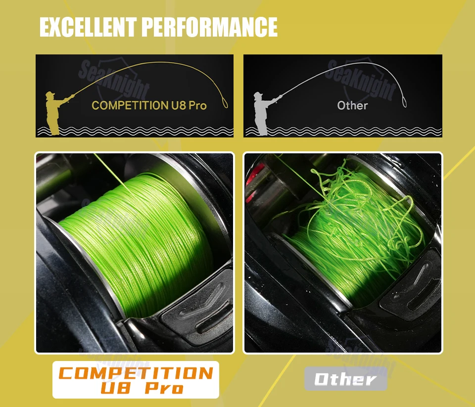 SeaKnight 8-Strang-Angelschnur 15LB-45LB Superdünne U8 Pro 150M – Anti-UV-Beschichtet F+ Salzwassergeschützt Wettbewerbsserie – Detail 9