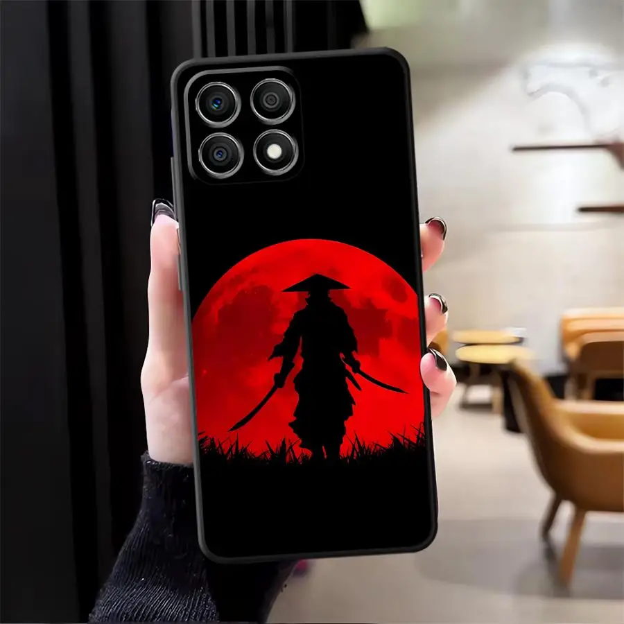Черный мягкий чехол для телефона Honor 8X X5b 90 X8 X7 Magic5Lite 70 200 400 Lite X9a X6 Anime Samurai Design