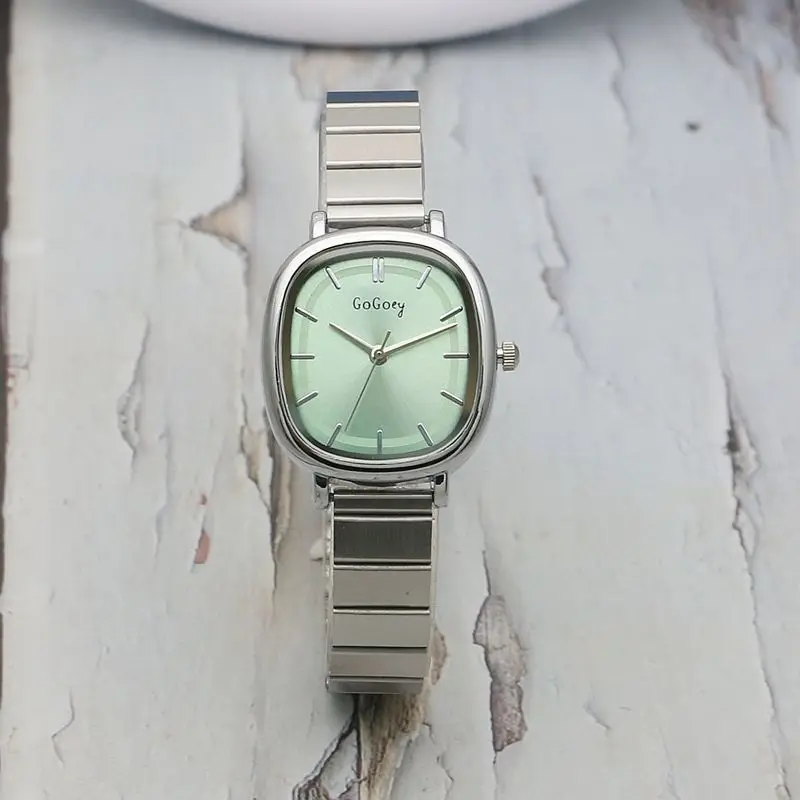 Women Watch for Girls Wrist Quartz Mujer Reloj Sliver Rose Gold Black Orologio Ladies Wristwatch Oval Stainless Steel Band Clock