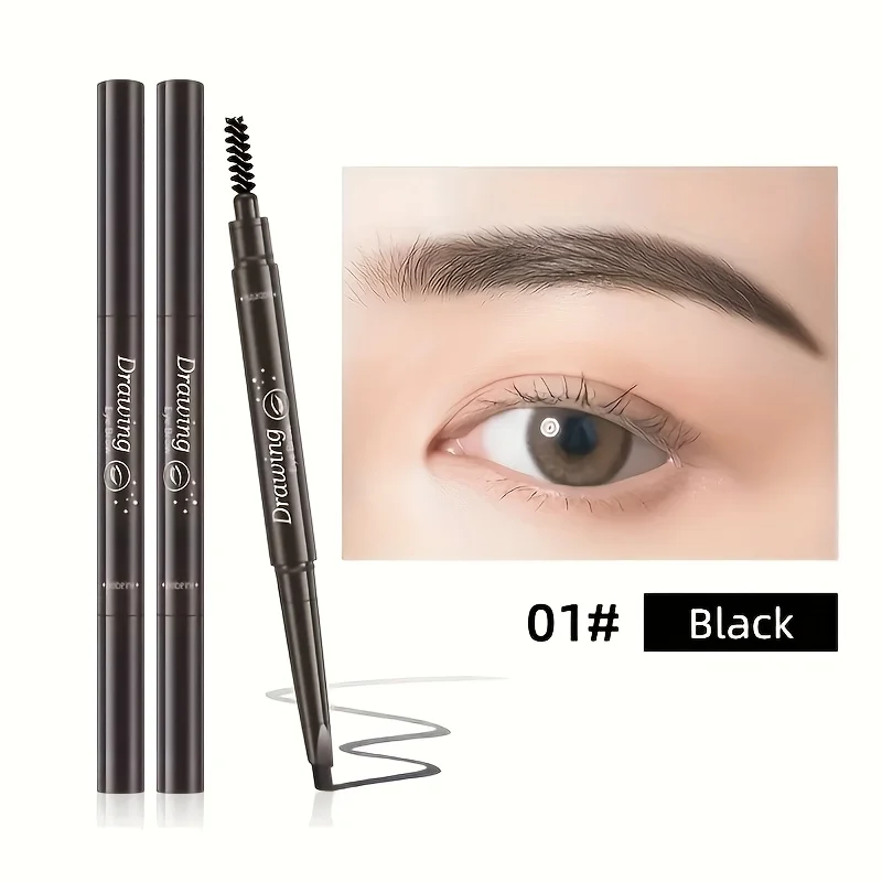 Wasserfest, 5 Farben, natürliches Make-up, doppelköpfiger automatischer Augenbrauenstift, wasserfest, lange Effizienz, einfache Augenbrauen und Augen