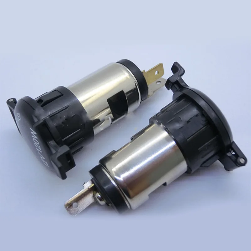 Stainless steel 12V-24V car 10A cigarette lighter female power socket with waterproof cover 120W