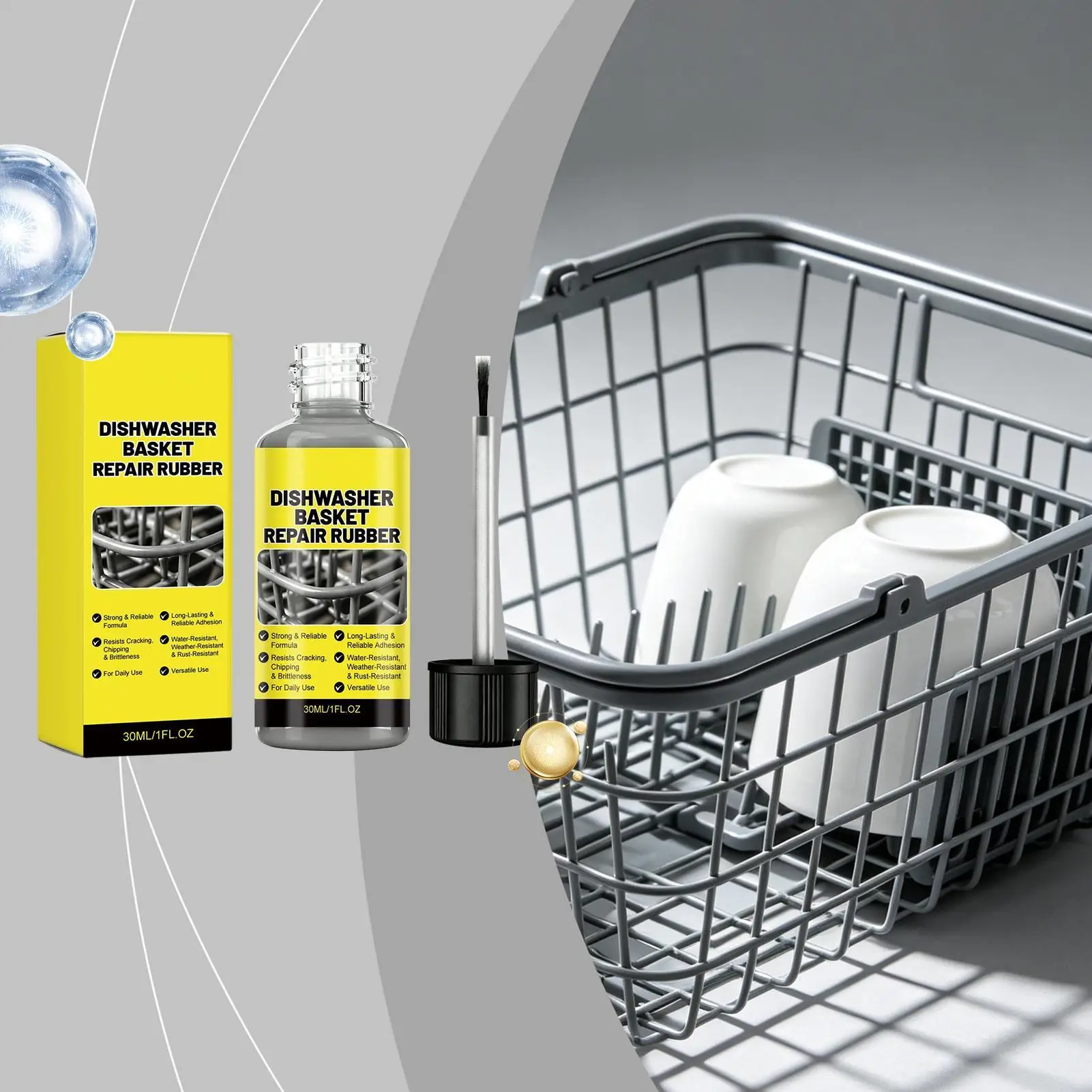 Dishwasher Rack Repair 30ml Rubber Rust Remover Coating Tine Restorer Paint For Home Kitchen Appliance Basket maintenance