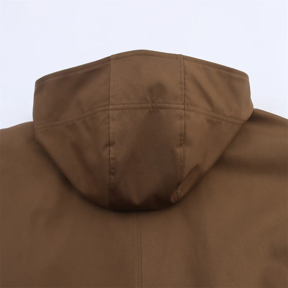 Autumn New European and American Style Hooded Long Sleeved Lapel Jacket Single Breasted Trench Coat Short Jacket 17 S42195c94e0f3429291164c59b469fe53L