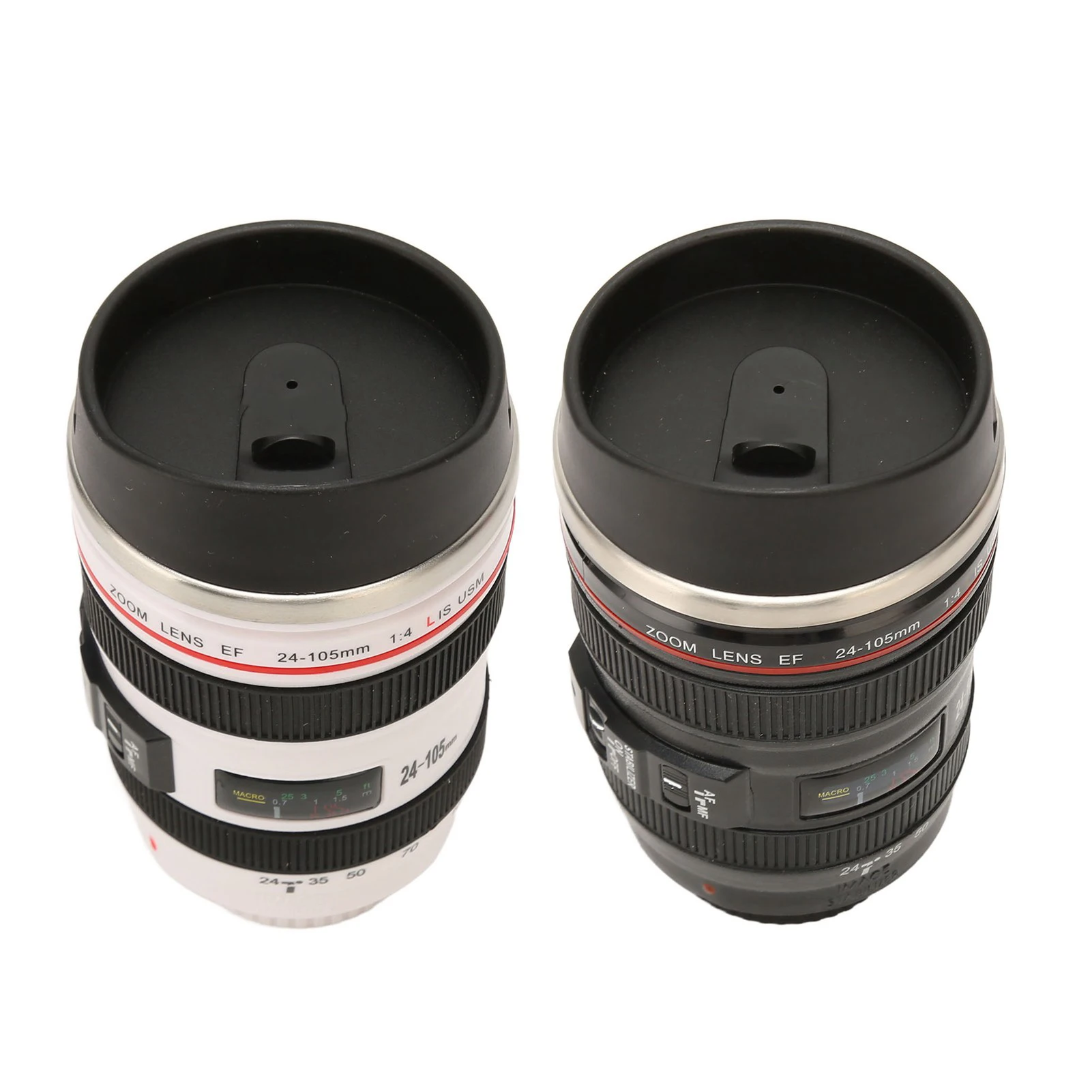 1PC Stainless Steel Camera EF24-105mm Coffee Lens Mug White Black Coffee Mugs Unique Cup Gift Travel Coffee Cups Home Supplies