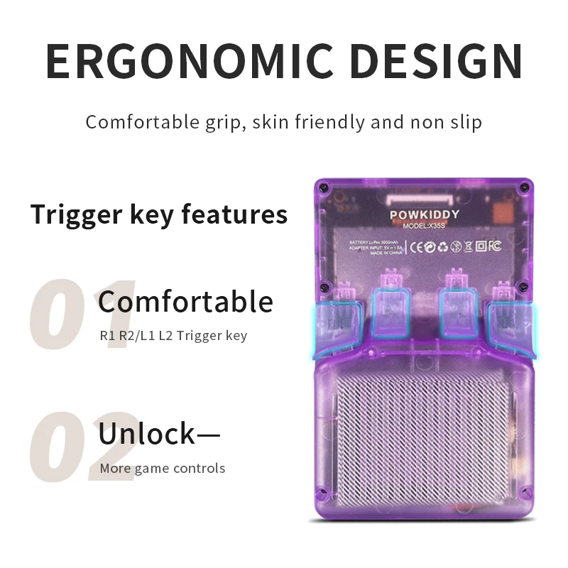 Retro Pocket X35S handheld Game Console 3.5-inch IPS Screen POWKIDDY OS Support HD Output Hall Effect Joystick Children's Gifts