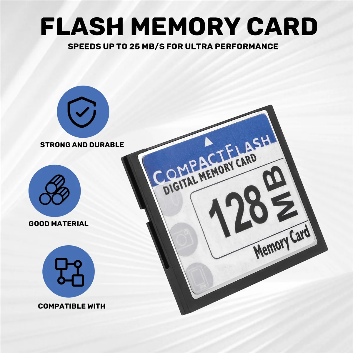 Cartão de memória flash compacto de 128 MB para câmera, máquina de publicidade, cartão de computador industrial