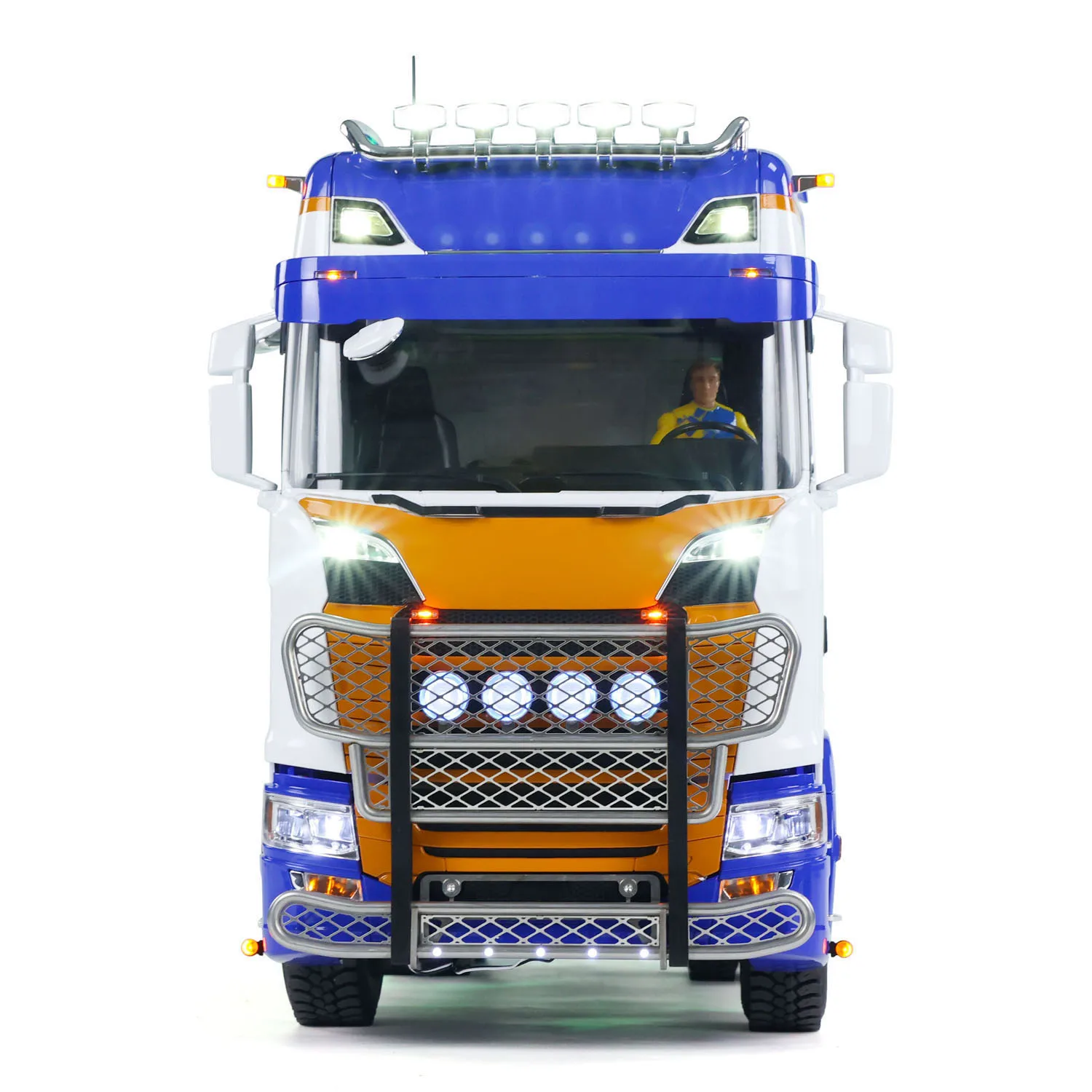 

Металлический радиоуправляемый трактор 6x6 1/14 с 2-скоростной коробкой передач, звуковой и световой системой, дымогенератором. Игрушечные модели, подарки.