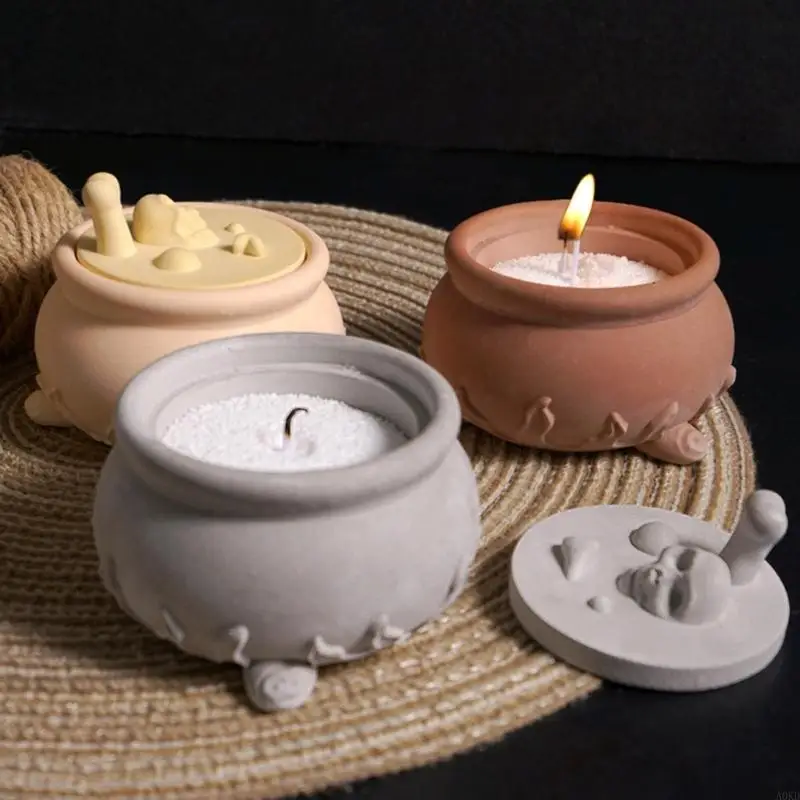 

Skull Crafting Mold Silicone Texture Easy Release Mould for Storage Box Artistic Storage Home Garden Easy Release Moulds