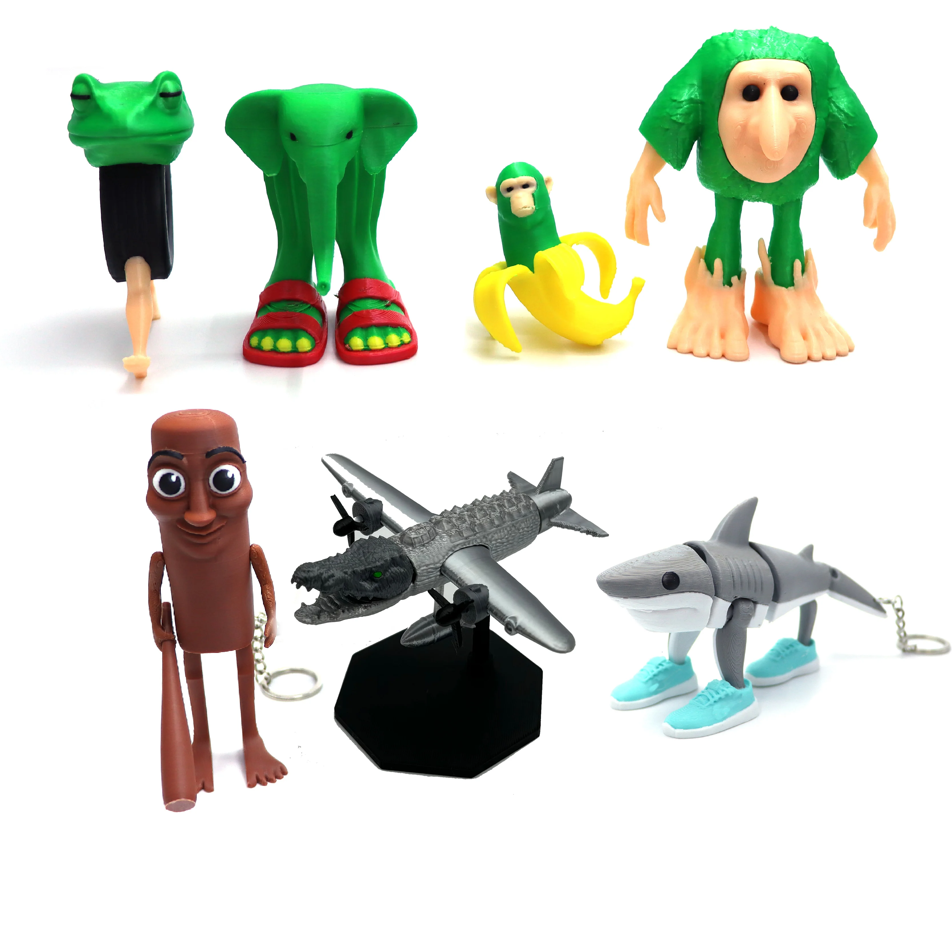 Shark Figurine Tungtungsahur Figure Funny Doll Desktop Decoration Tralalero Tralala Figure Articulated Movable 3D Printed Toy