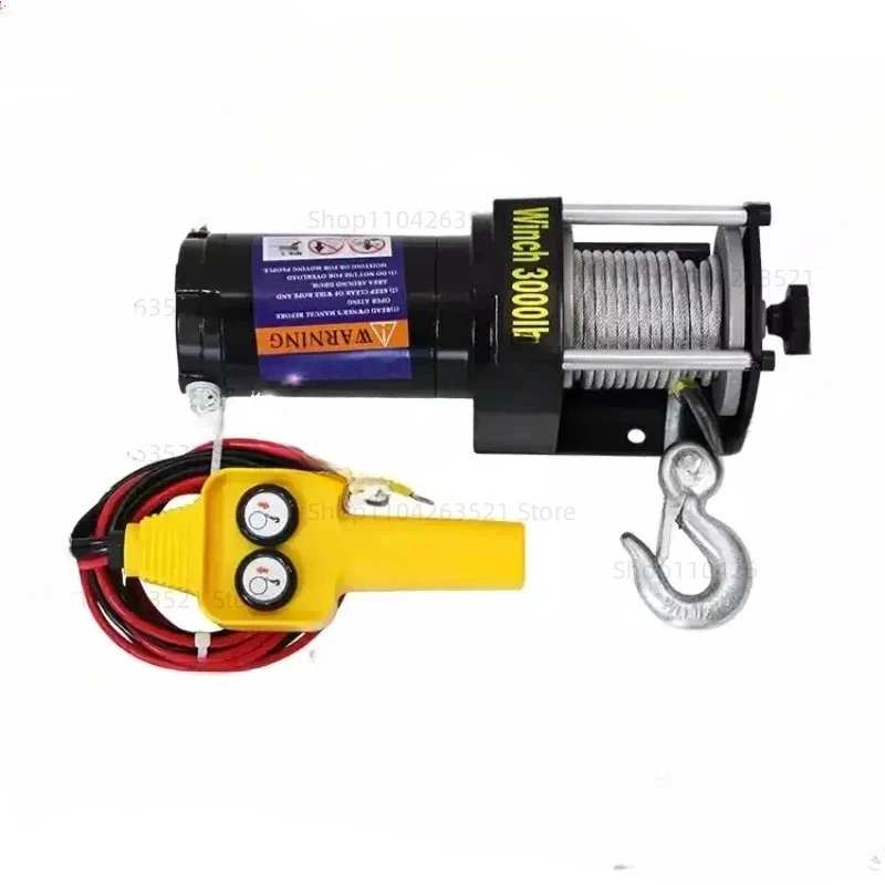 

Electric Winch 12V Electric Hoist Car Winch 24V Winch Motor 1100W Horizontal Traction 3000 Lbs