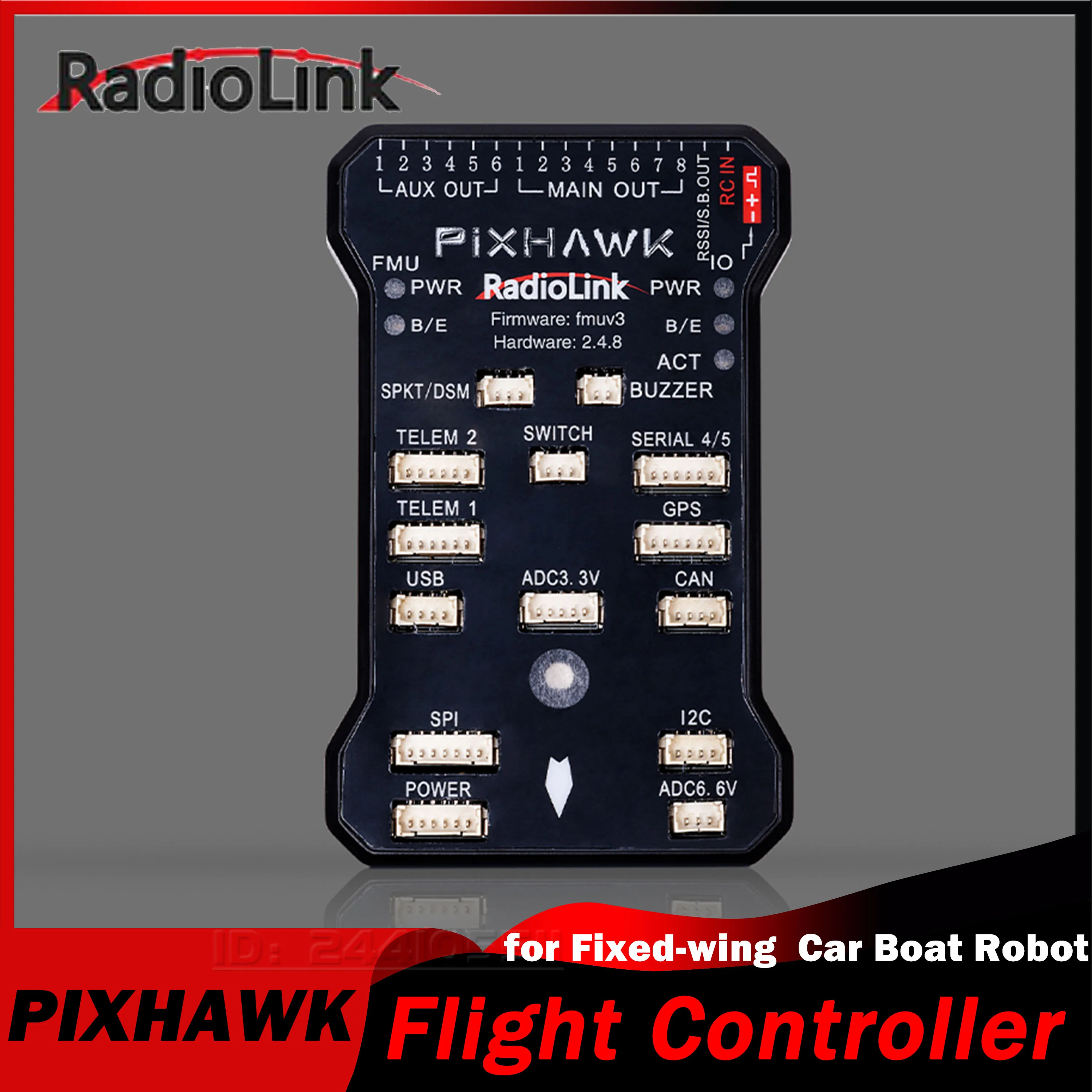 

RadioLink PIXHAWK Flight Controller FC 5.1V Power Module(2-12S) for Fixed-wing Glider Multirotor Helicopter Car Boat Robot Part