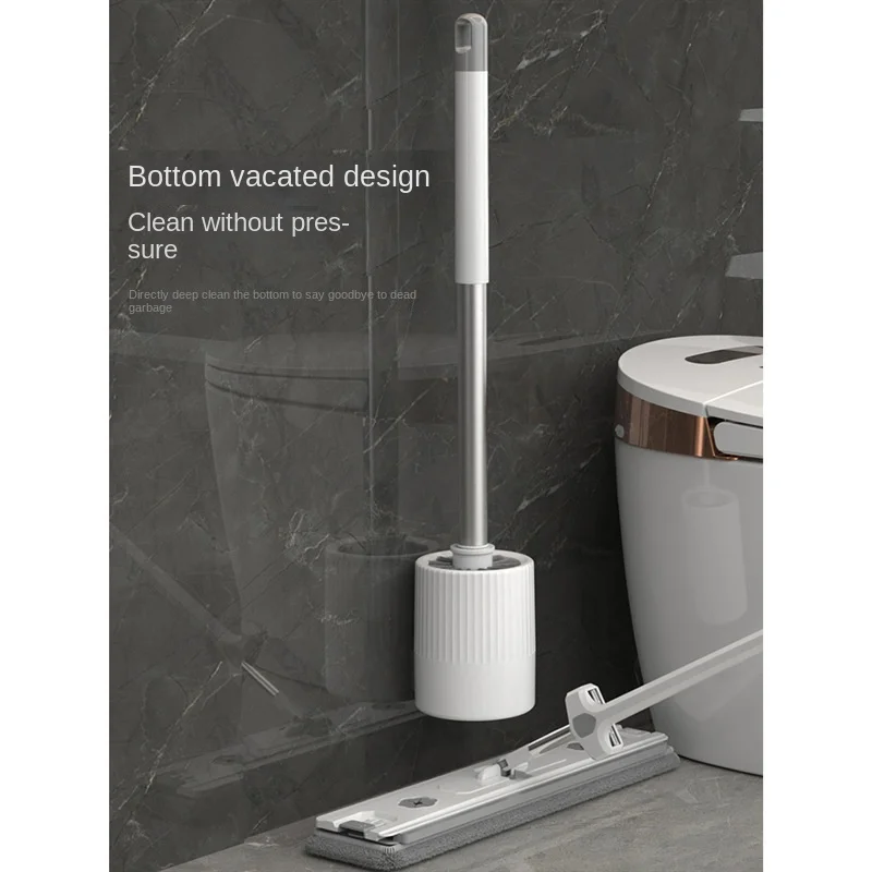 Toilet Brush Household No Dead Ends Cleaning No Punching Wall Wall Rack With Base Toilet Gap Toilet Brush