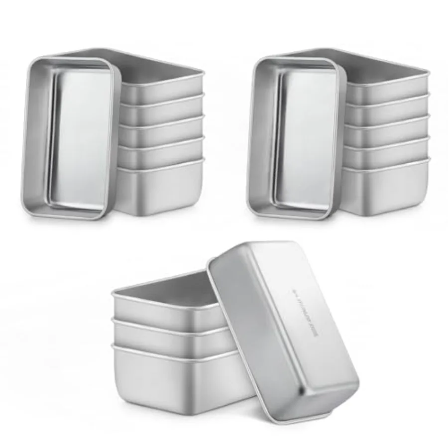 

Набор из 16 мини-форм для выпечки хлеба, 6,3 x 3,5 дюйма, из нержавеющей стали, маленькие формы для домашнего мясного хлеба, металлические формы для выпечки.