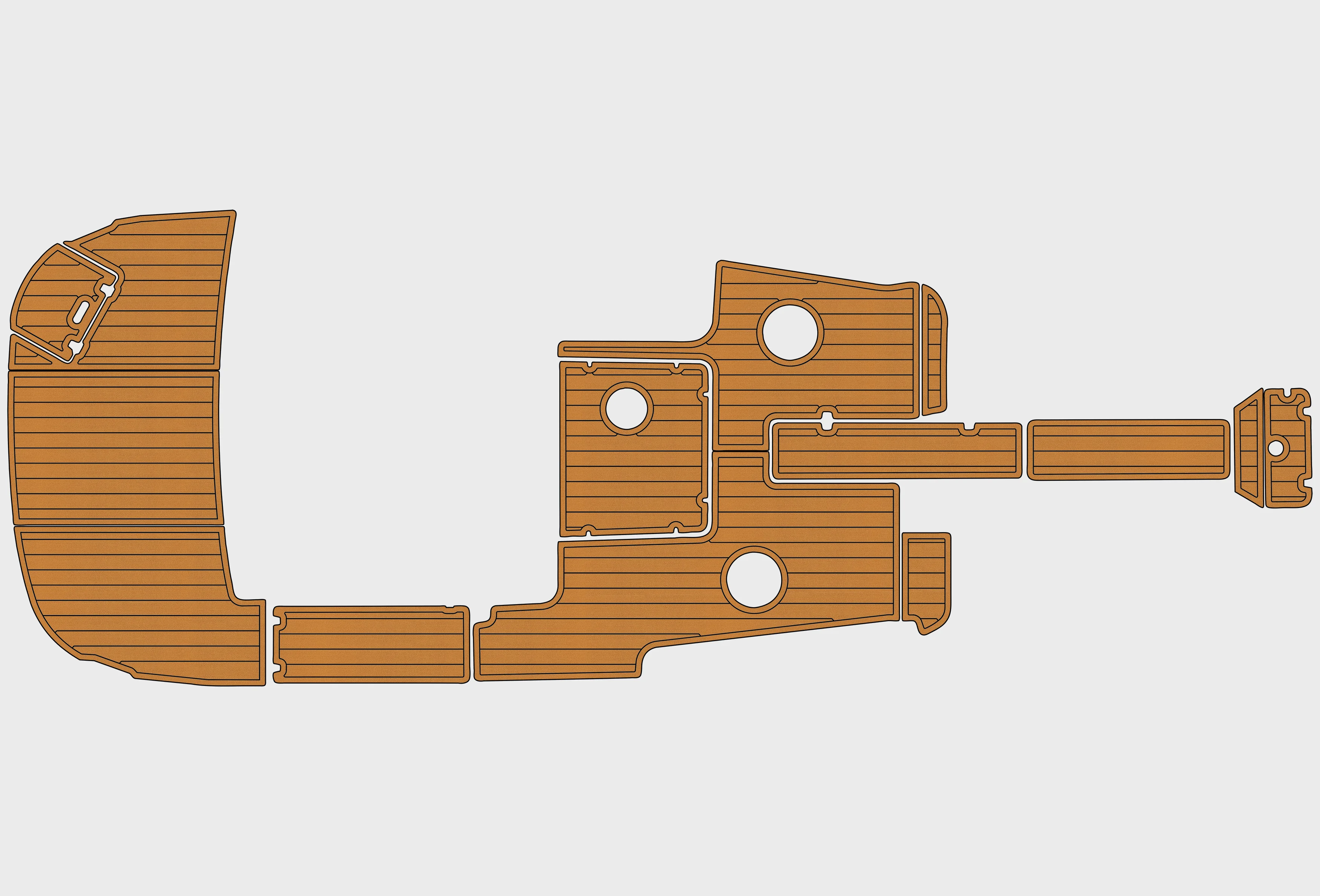 Eva foam Fuax teak seadek marine floor For 2004-2006 Rinker 212 Captiva BR Cockpit Swim platform 1/4