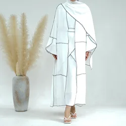 4-częściowy zestaw Otwarty kardigan Kimono Abaya Hidżab Sukienka Wrap Spódnica Dubaj Kaftan Jalabiya Muzułmanin Islam Turecki Skromny Szlafrok Suknia Kebaya