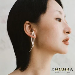 2024 New Curved Bud Overlay Texture Earrings Vintage Style Men's And Women's Jewelry Party Gift