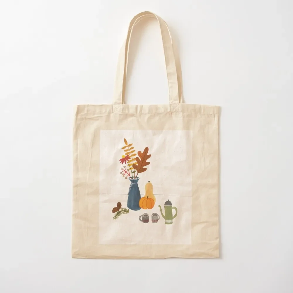 Sweater weather still life illustration Tote Bag eco pack Canvas shoulder bag bags woman 2025 Fabric bag