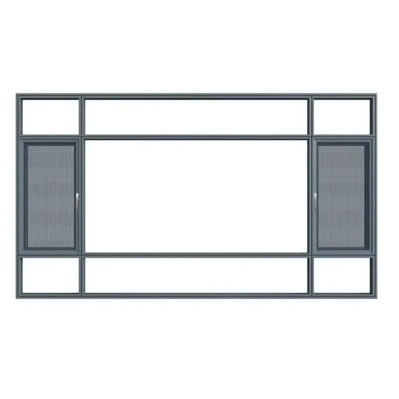 Modern Design Soundproof Energy Star Qualified Aluminum Alloy Swing Windows Double Pane Tempered Glass