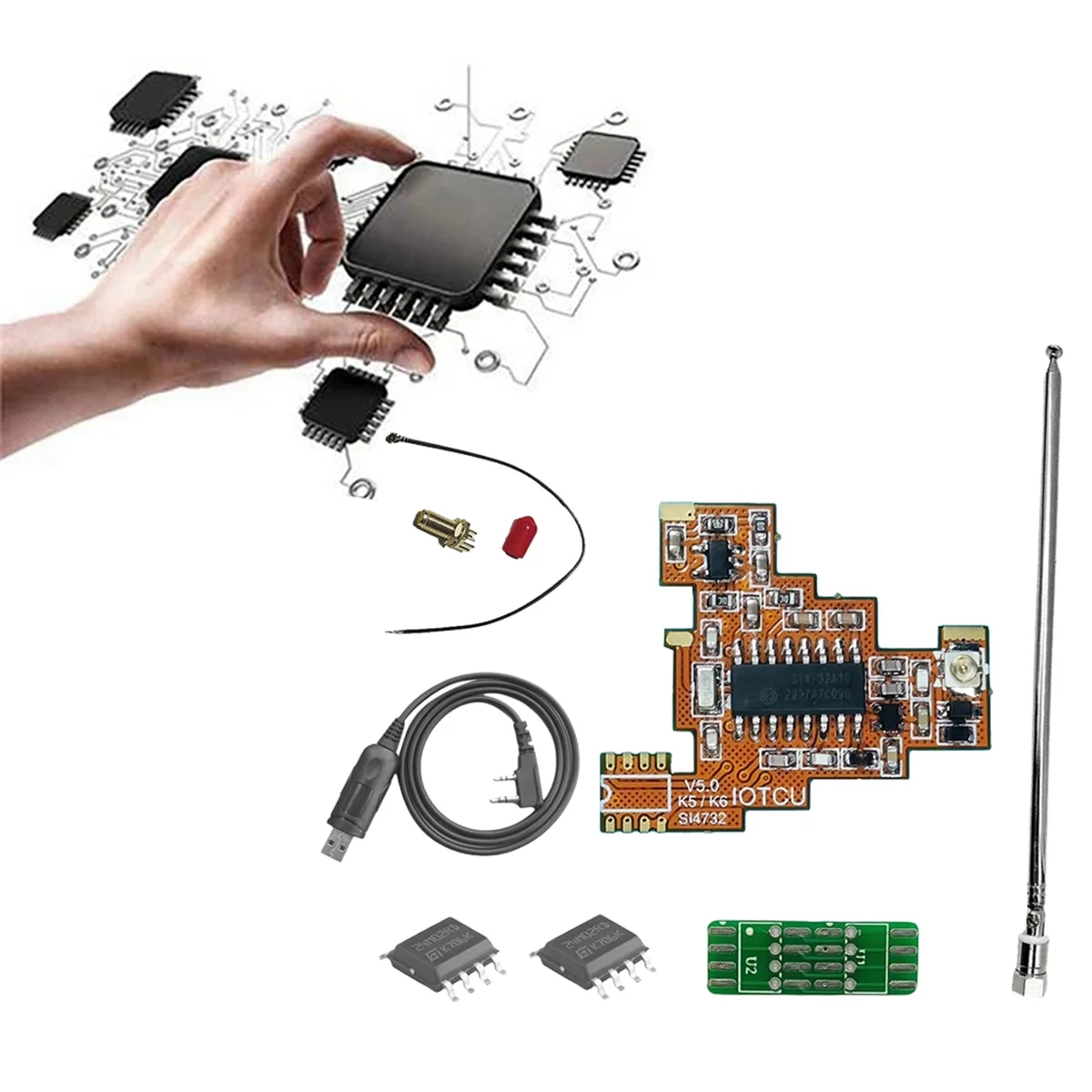 N16R SI4732 V5.0 FPC Module+2x2M Chip+Antenna Full Kit Multi System for UVK5 UVK6 HF Shortwave Full Band Reception