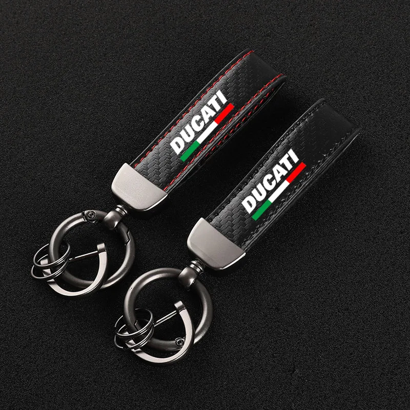 High-Grade Carbon Fiber Motorcycle Keychain Holder Keyring for Ducati 796 795 821 Monster 696 400 Accessories