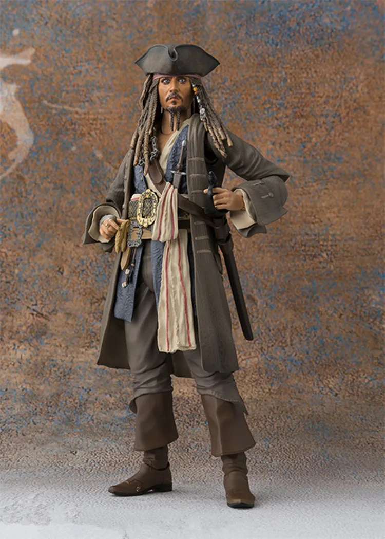 SHFiguats Pirates of the Caribbean Captain Jack Sparrow Action Figure Dead Men Tell No Tales Anime Collectable Model Toy Gifts