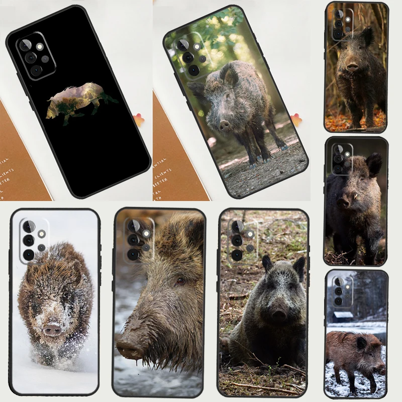 Yaban domuzu domuz kahverengi kapak Samsung Galaxy A54 A34 A14 A52S A12 A22 aaa72 A13 A33 A53 A50 A51 A71 vaka