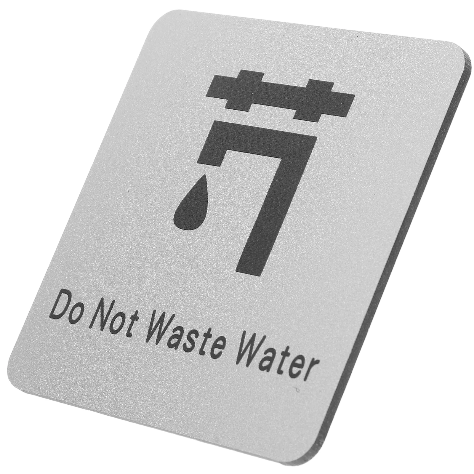 Water Saving Sign Silver Wall Decor Bathroom Restroom Caution Notice Sticker Poster Mount Traffic Warning Usage